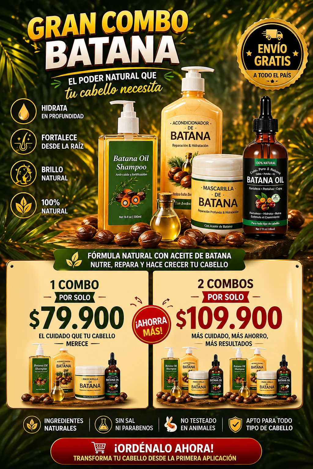 💆♀️Super combo de batana💧Renace la fuerza natural de tu cabello💫 🌿