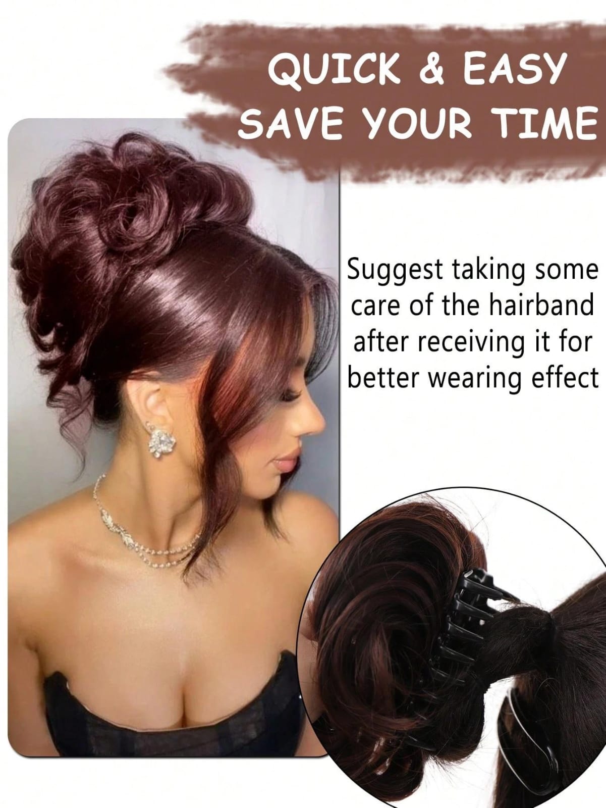 💖 Moño Extensión de Cabello Natural Elegance Bun🔥Luce elegante al instante