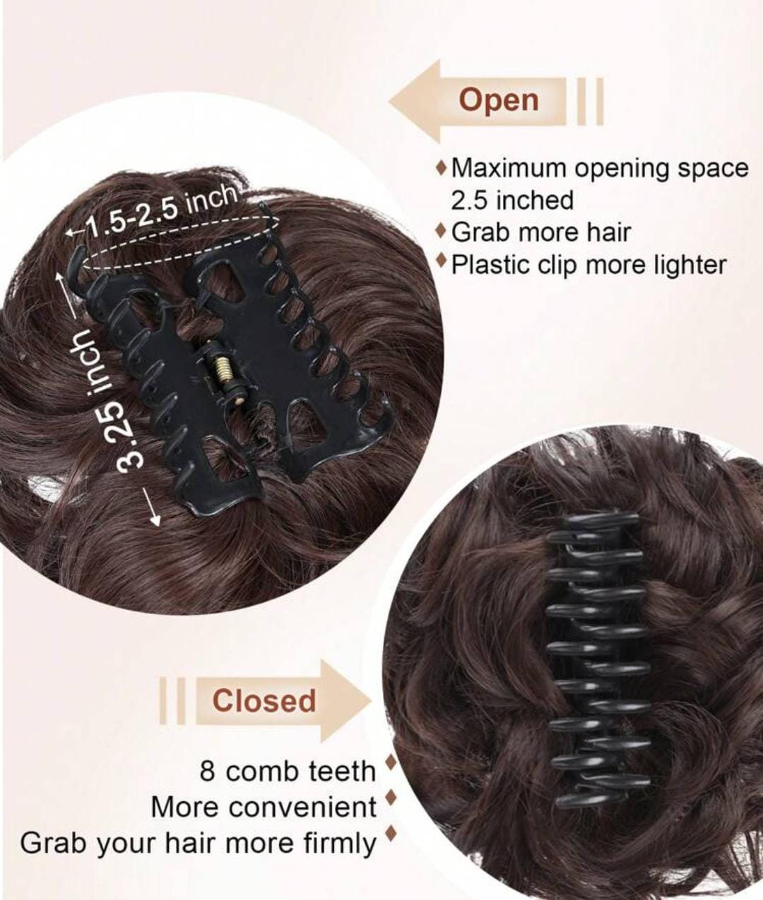 💖 Moño Extensión de Cabello Natural Elegance Bun🔥Luce elegante al instante