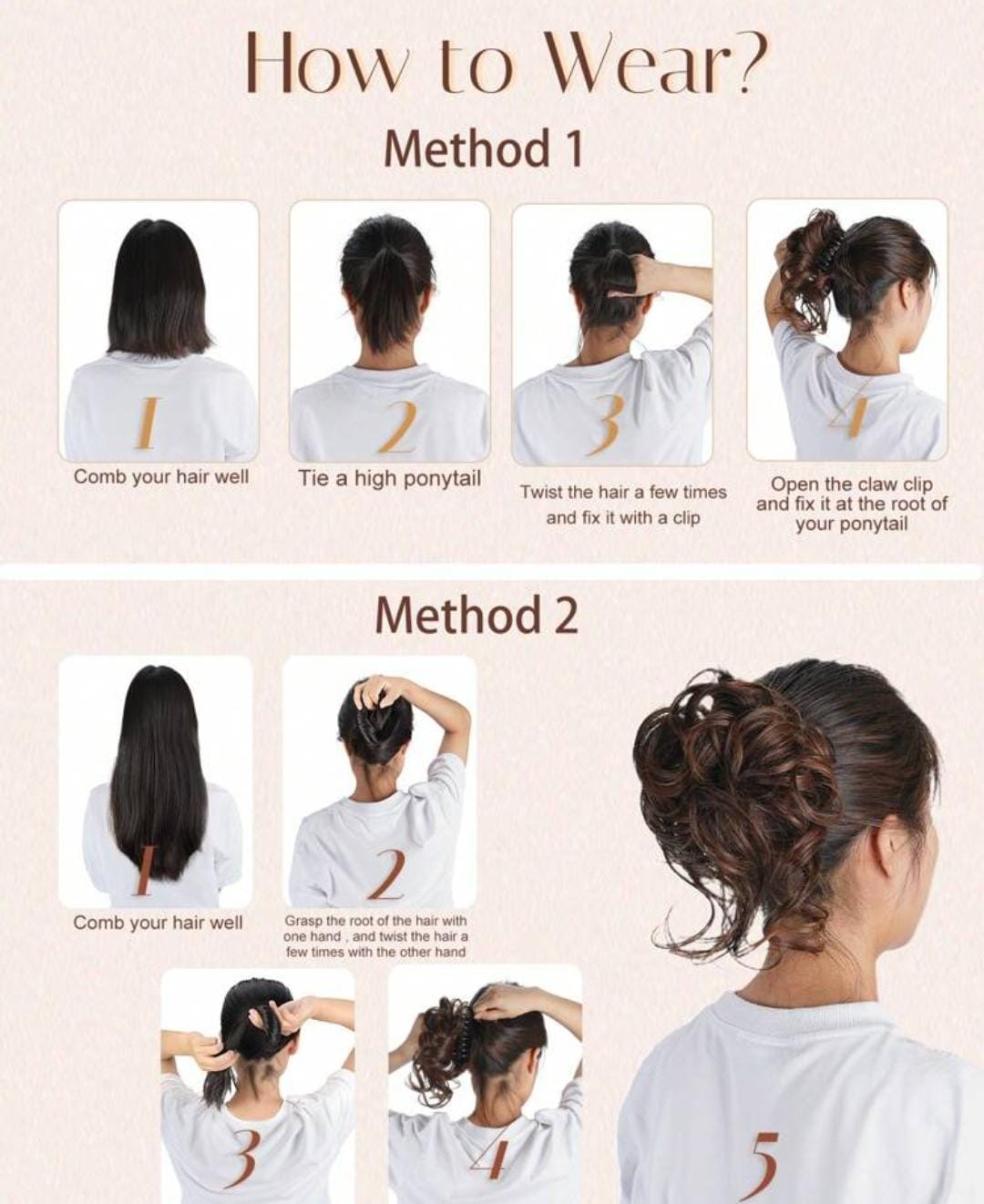 💖 Moño Extensión de Cabello Natural Elegance Bun🔥Luce elegante al instante