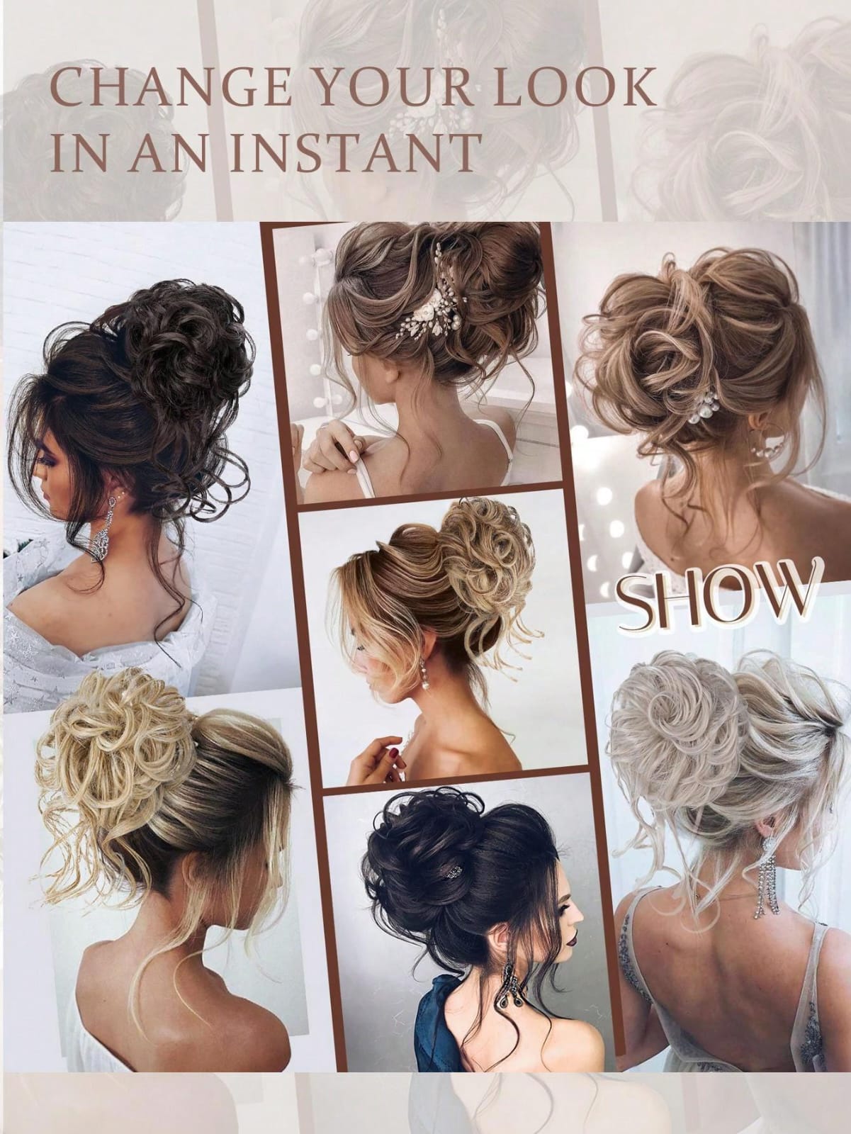 💖 Moño Extensión de Cabello Natural Elegance Bun🔥Luce elegante al instante